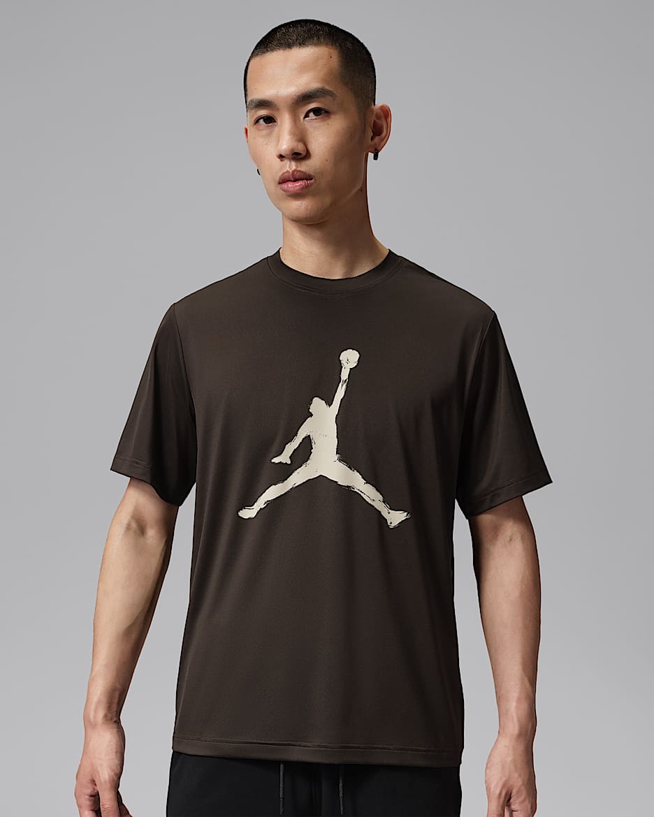 Jordan Sport Dongdan Dri-FIT 下站东单男子速干短袖T恤 - 丝绒棕/浅土褐/帆白/大学红