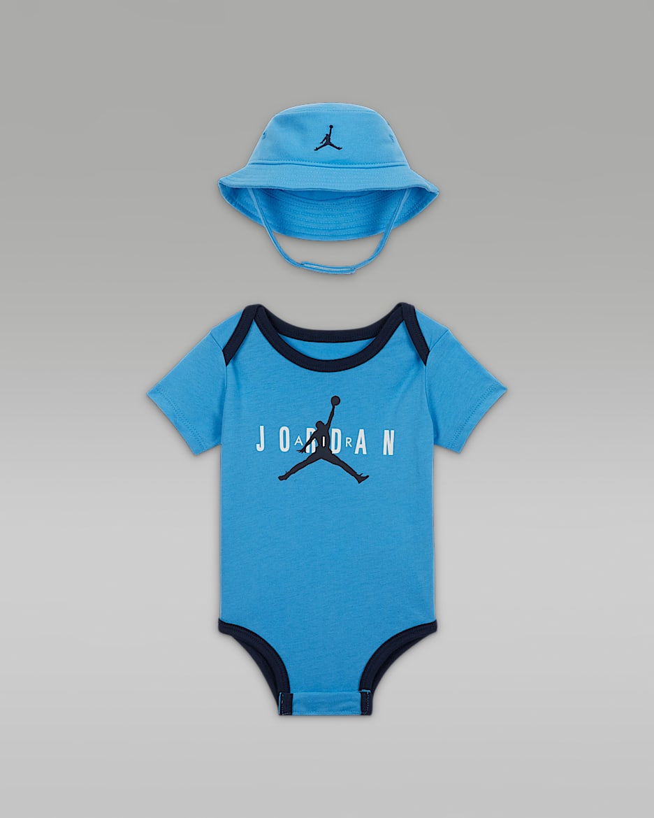 Jordan Jumpman 婴童渔夫帽和连体衣套装 - 大学蓝