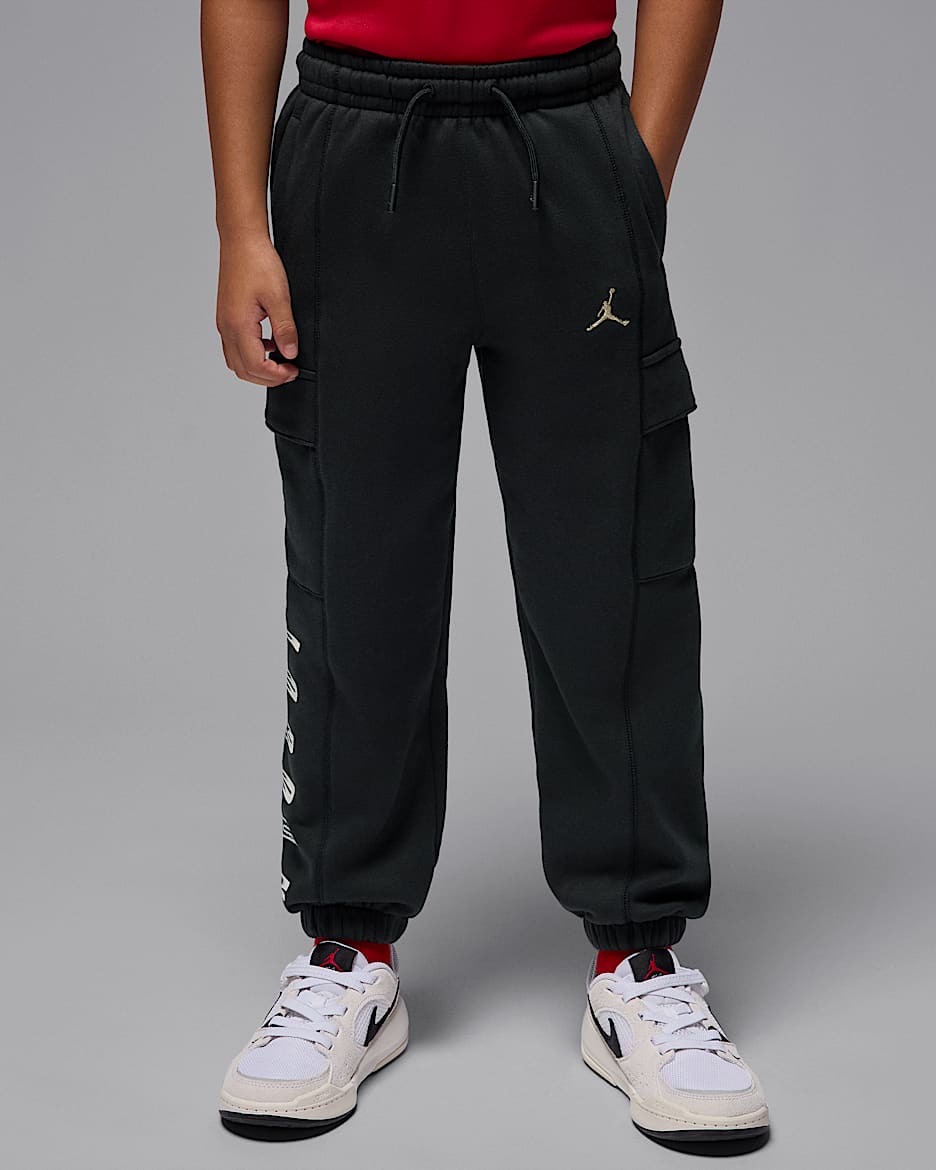 Jordan World Tour 幼童加绒长裤 - 黑