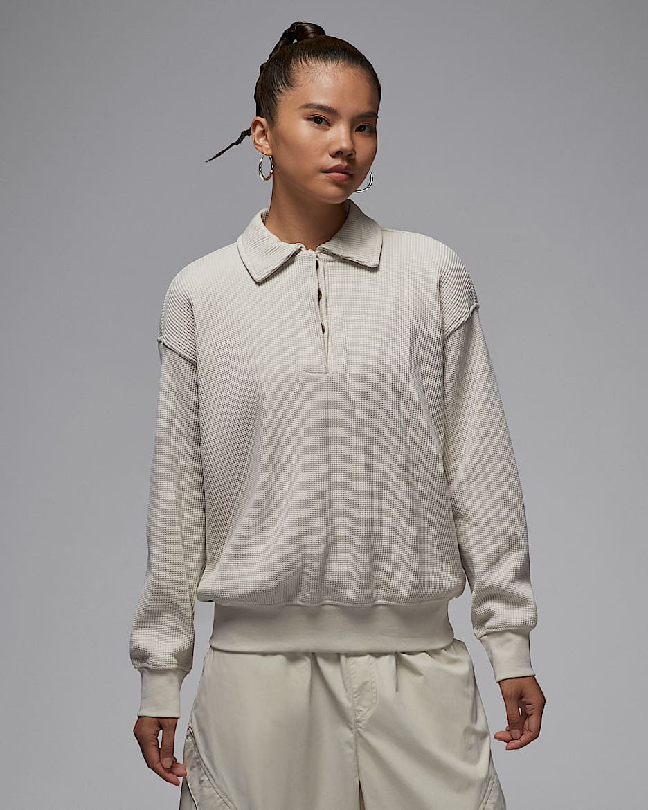 Jordan Flight 女子长袖华夫格上衣 - 浅土褐