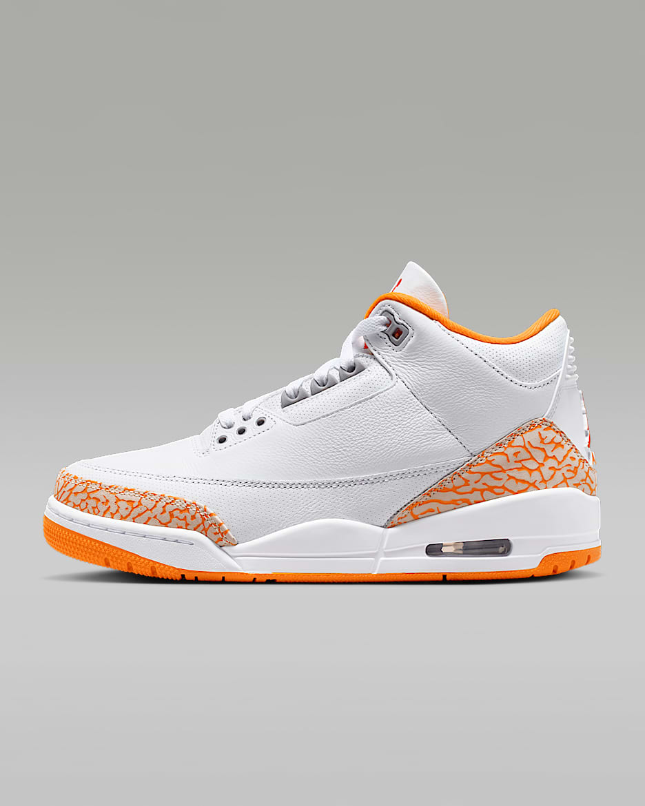 Air Jordan 3 Retro 复刻女子运动鞋 - 白色/水泥灰/火焰红/多色