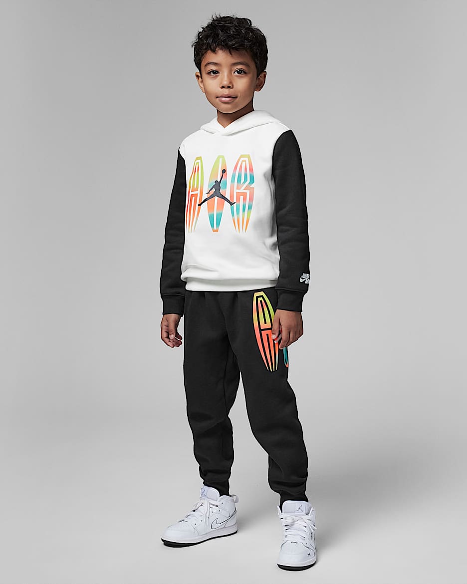 Jordan MJ MVP Hoodie Set 幼童套头连帽衫和长裤套装 - 黑