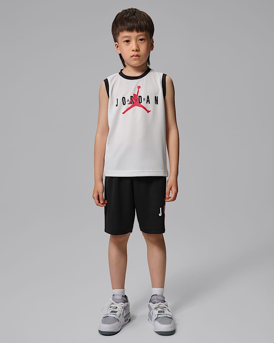 Jordan 幼童速干球衣和短裤套装 - 白色