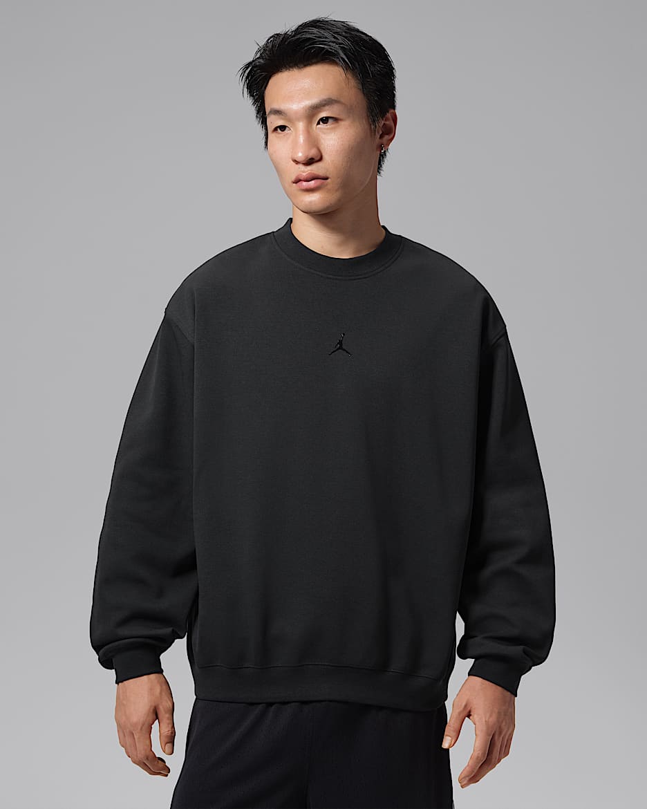 Jordan Sport Hoop Fleece Dri-FIT 男子速干圆领运动衫 - 黑