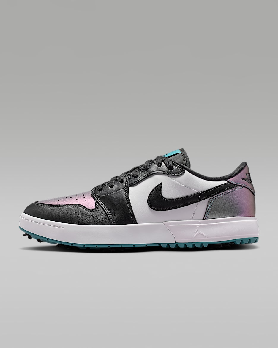 Air Jordan 1 Low G Spiked 男/女高尔夫球鞋 - 矿物青/白色/黑