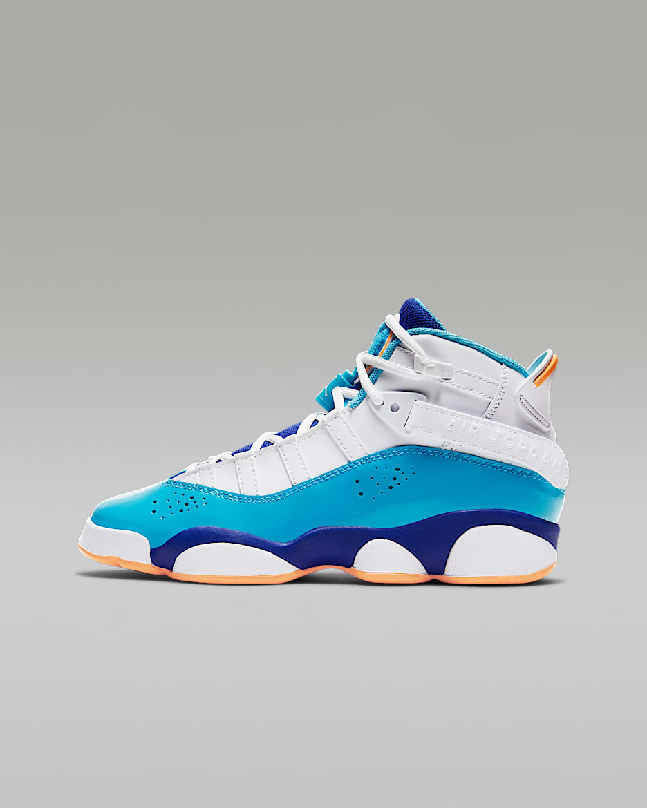 Jordan 6 Rings (GS) 大童运动童鞋 - 白色/氯蓝/奶油桃红/和谐蓝