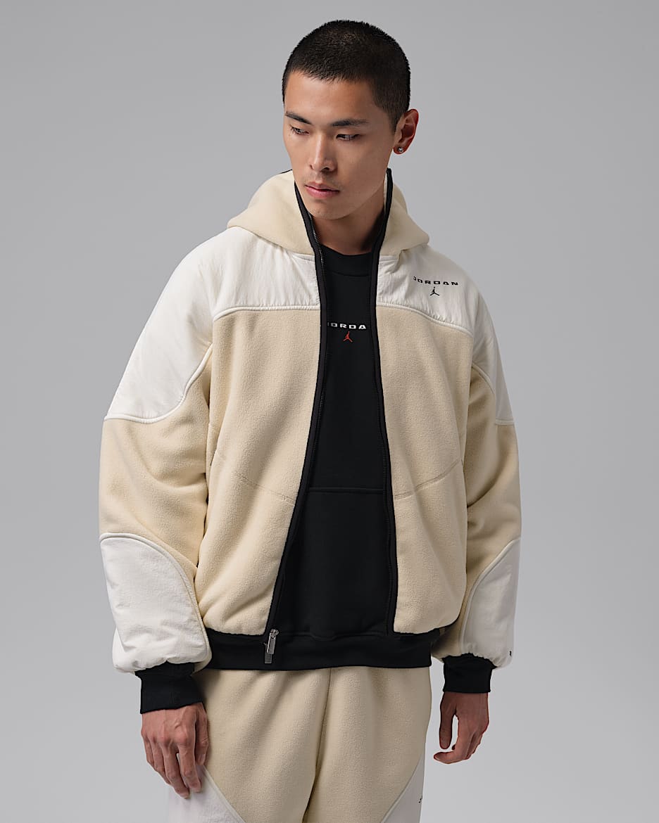 Jordan Flight Mountainside Therma-FIT 男子全长拉链开襟连帽衫 - 珍珠白/帆白/黑
