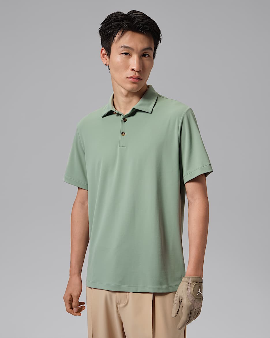 Jordan Sport 男子防晒短袖高尔夫翻领T恤 - 烟灰玉色/烟灰玉色