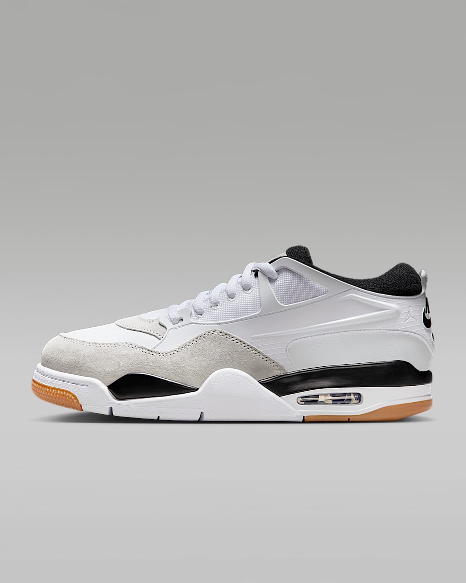 Air Jordan 4 RM 男子运动鞋骑士鞋 - 白色/浅灰/橡皮中褐/黑