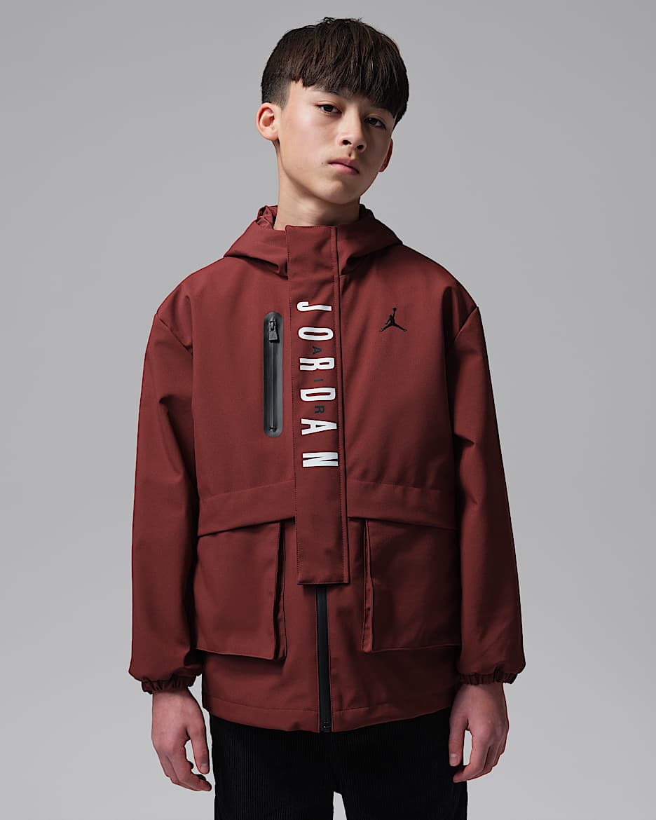 Jordan 新年系列大童三合一两件套夹克（含绗缝马甲） - 暗队红
