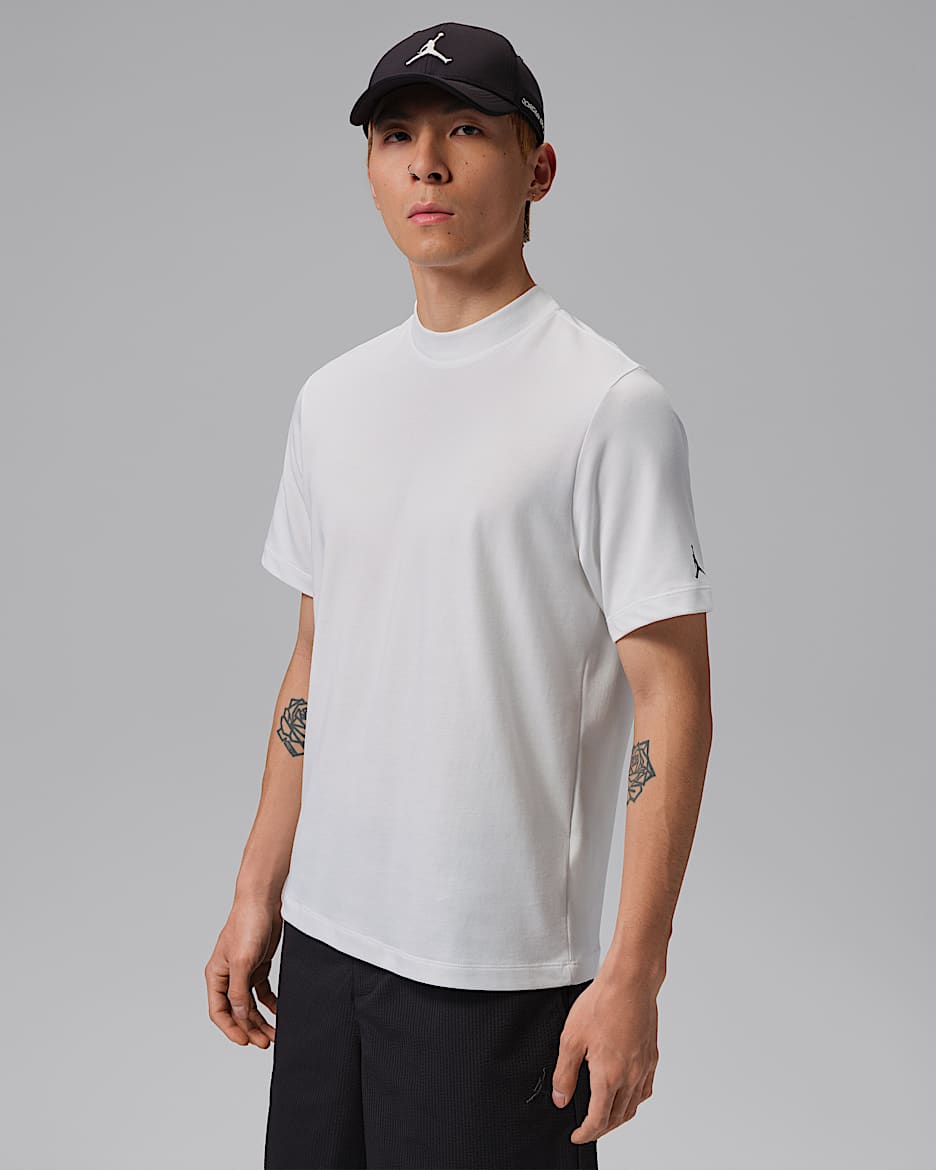 Jordan Sport Dri-FIT 男子速干企领高尔夫上衣 - 白色/黑