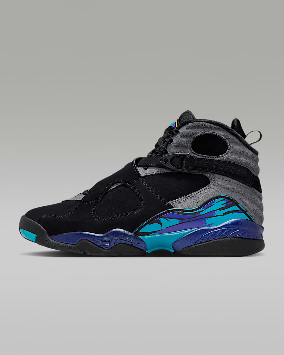 Air Jordan 8 Retro 复刻男子运动鞋 - 黑/多色/蓝紫/多色