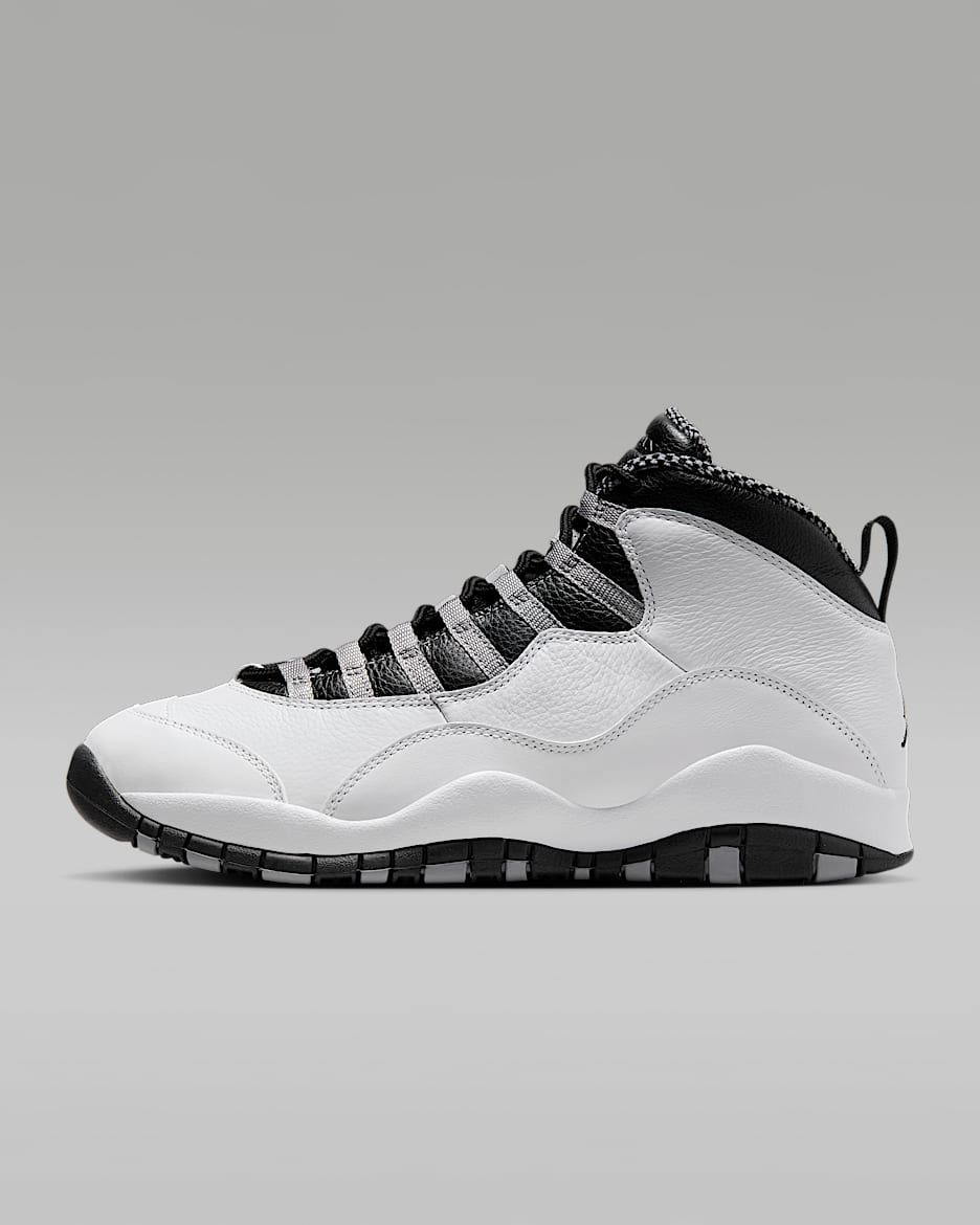 Air Jordan 10 Retro "Light Steel Grey" 复刻男子运动鞋 - 白色/浅铁灰/暗白蓝/黑
