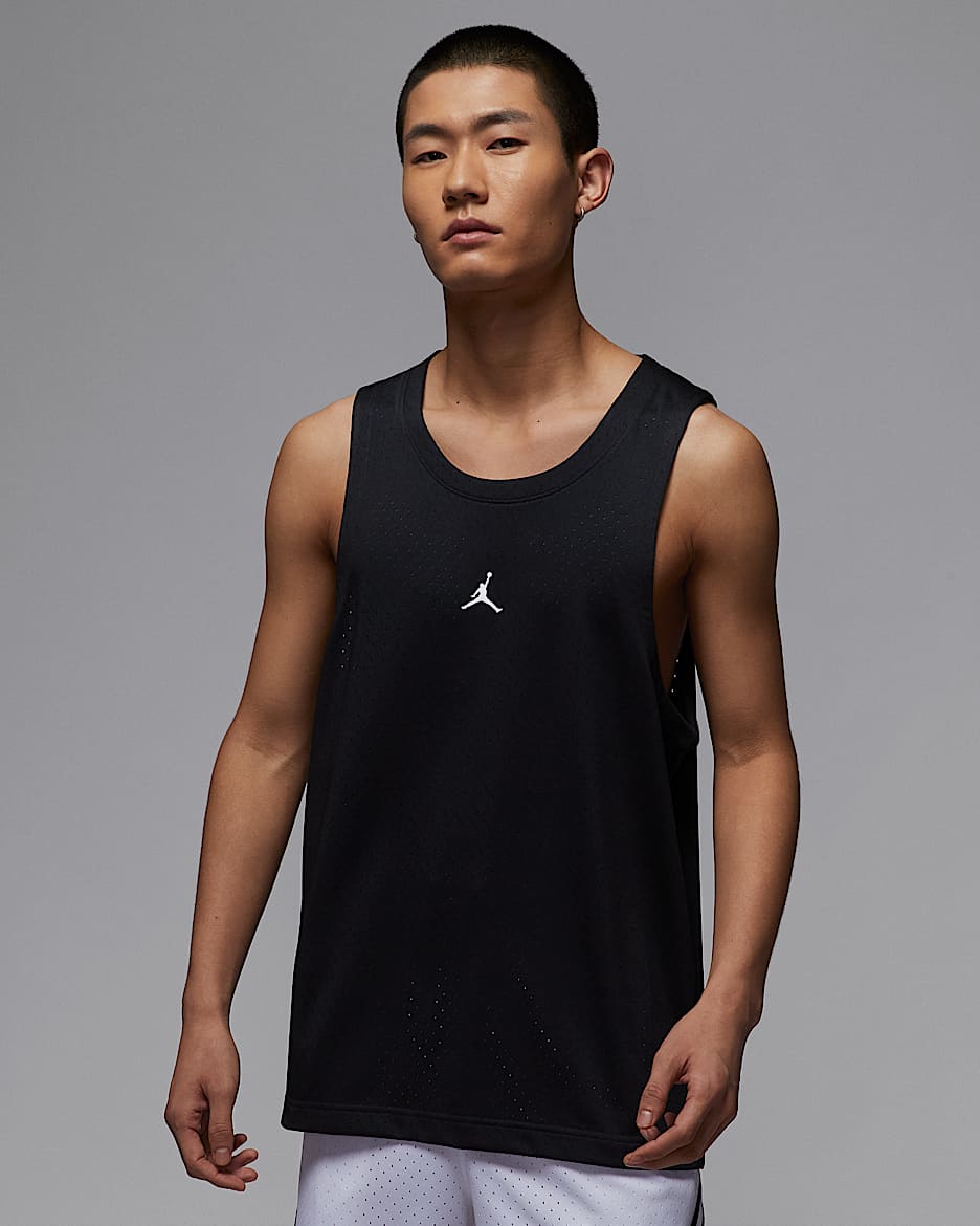 Jordan Sport Dri-FIT 男子速干网眼布球衣 - 黑/白色