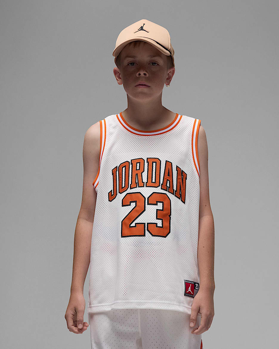 Jordan 23 大童（男孩）球衣 - 帆白