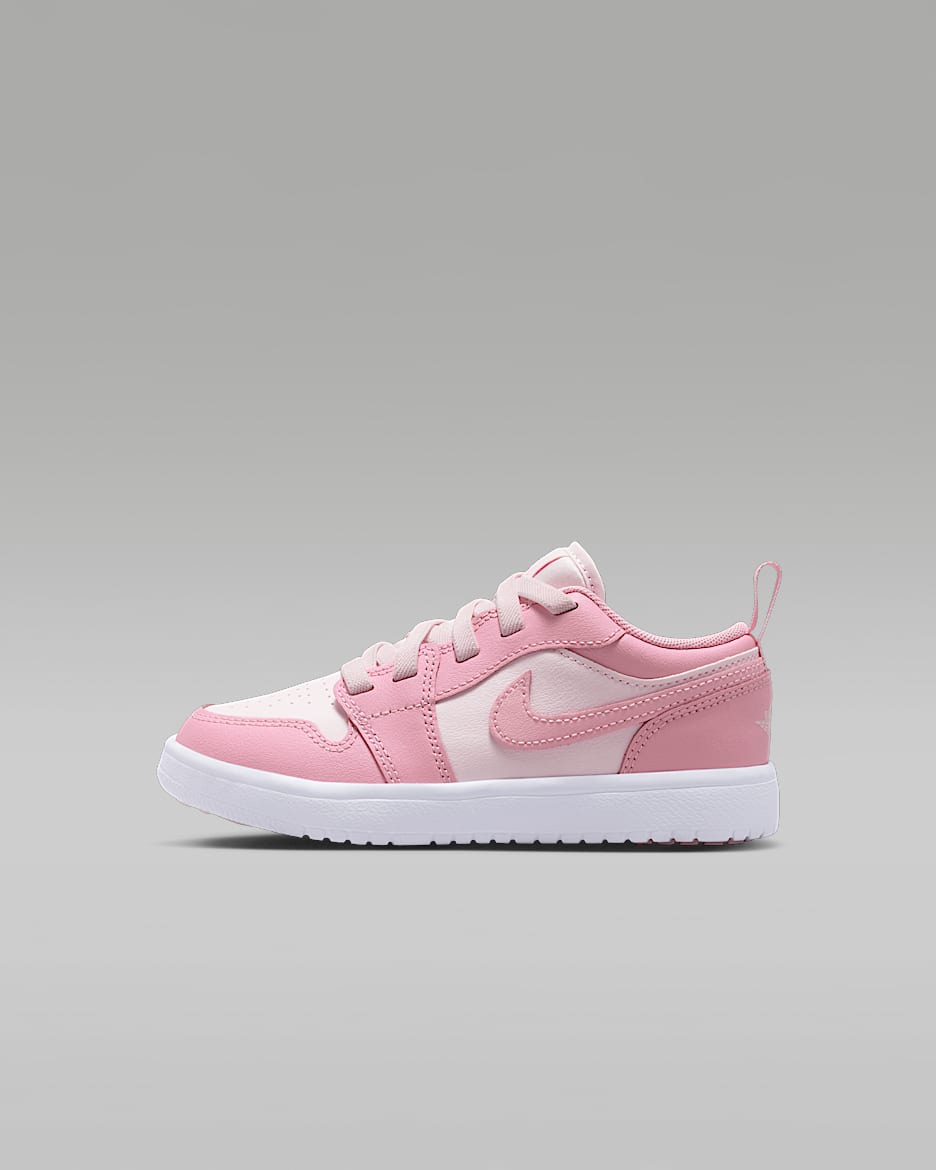 Jordan 1 Low Alt 幼童运动鞋 - 中柔粉/白色/珍珠粉