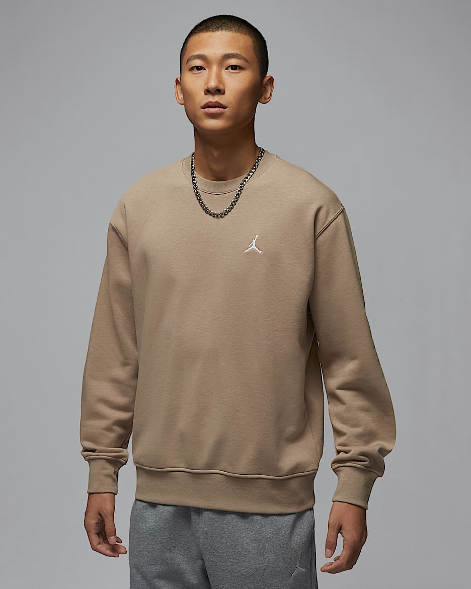 Jordan Brooklyn Fleece 男子圆领运动衫 - 沙漠迷彩/白色