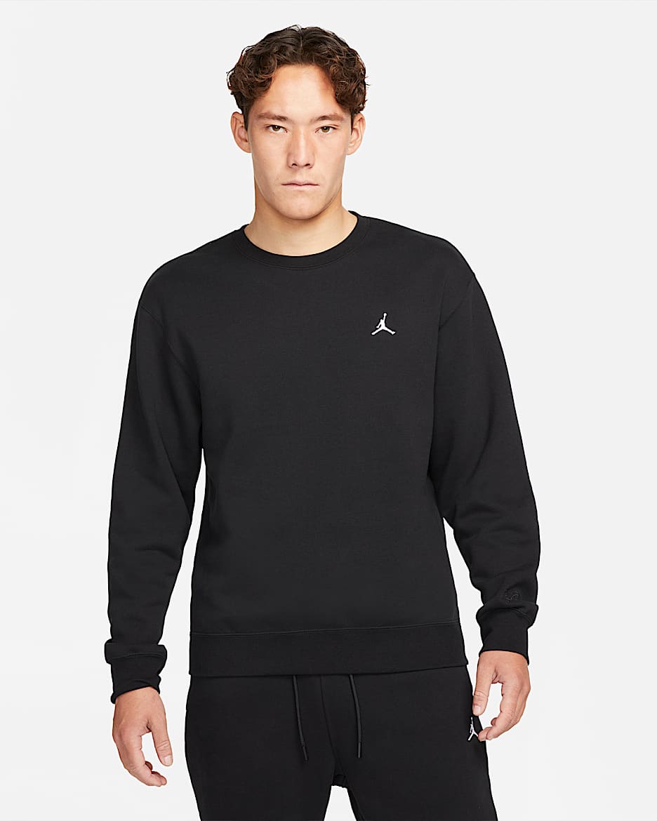 Jordan Essentials 男子加绒圆领上衣 - 黑