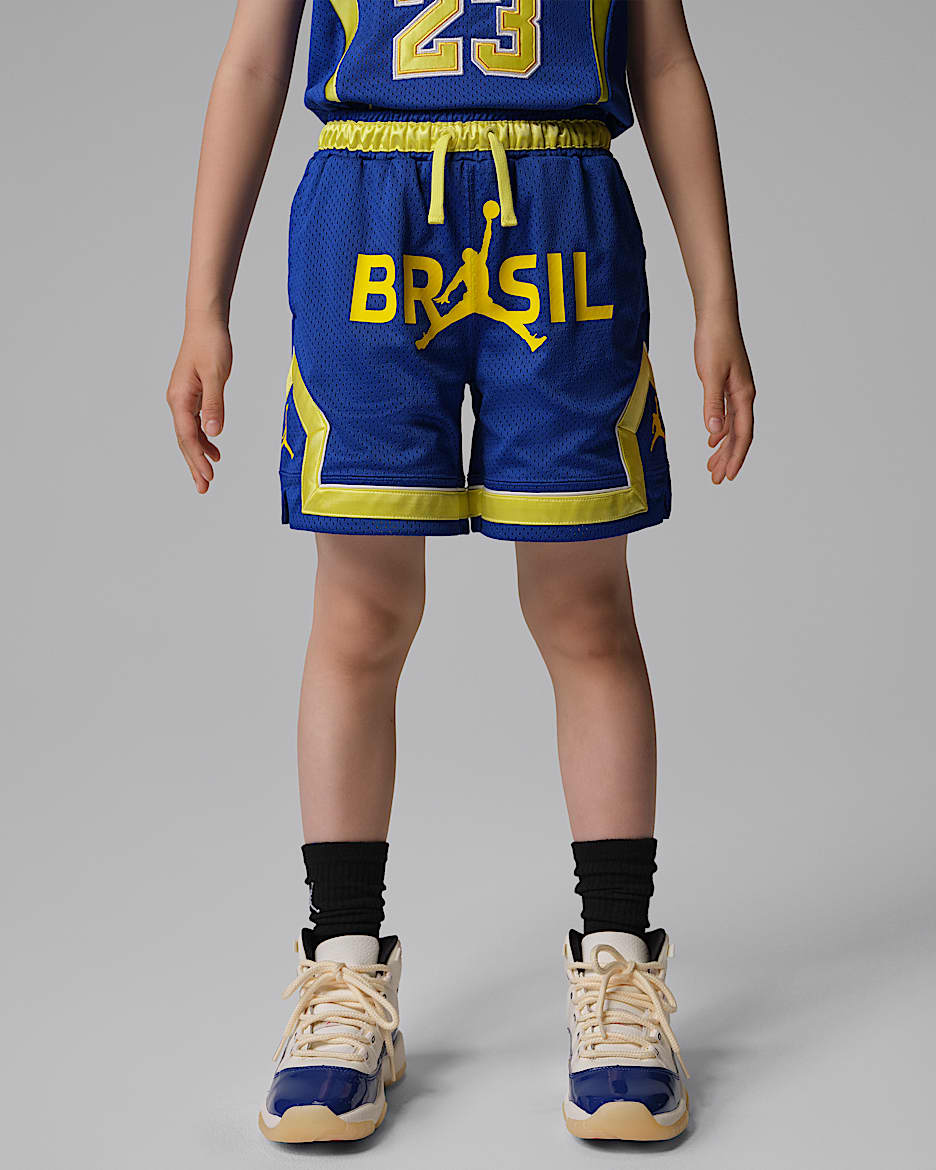 Jordan Essentials Dri-FIT P6 Diamond 幼童速干网眼布短裤 - 旧宝蓝