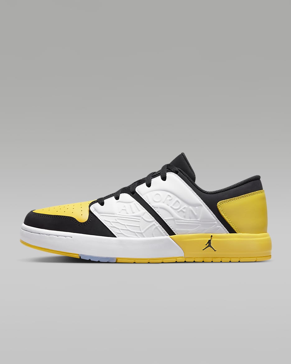 Jordan Nu Retro 1 Low 复刻男子运动鞋 - 黑/旅行黄/白色