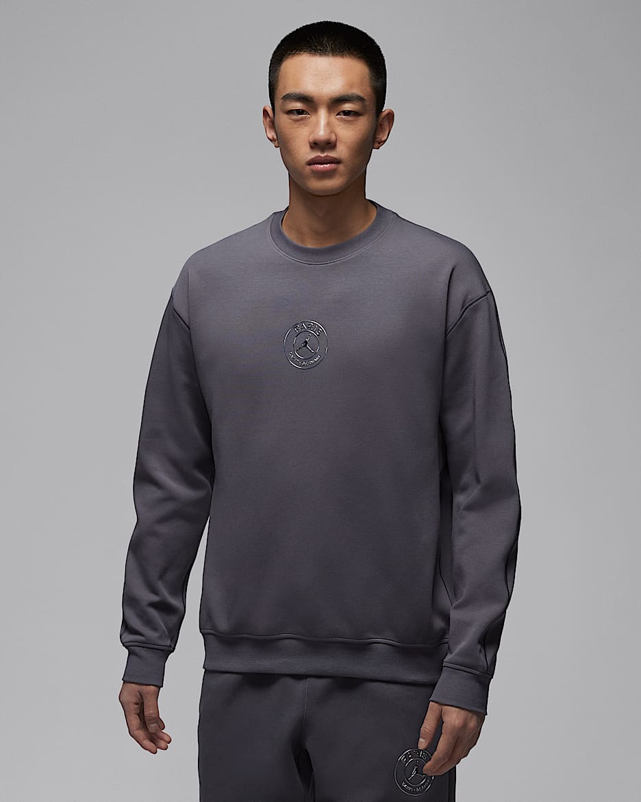 巴黎圣日耳曼足球俱乐部 Hoop Fleece 男子针织圆领运动衫 - 浅石黑