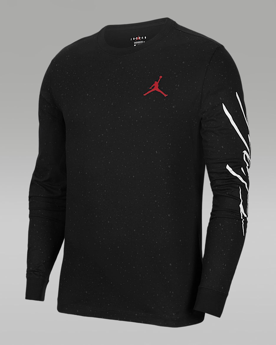 Jordan Flight 男子印花长袖上衣 - 黑
