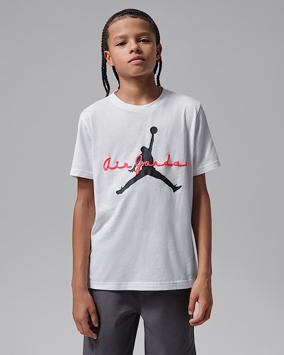 Jordan Flight Essentials 大童字母印花T恤 - 白色