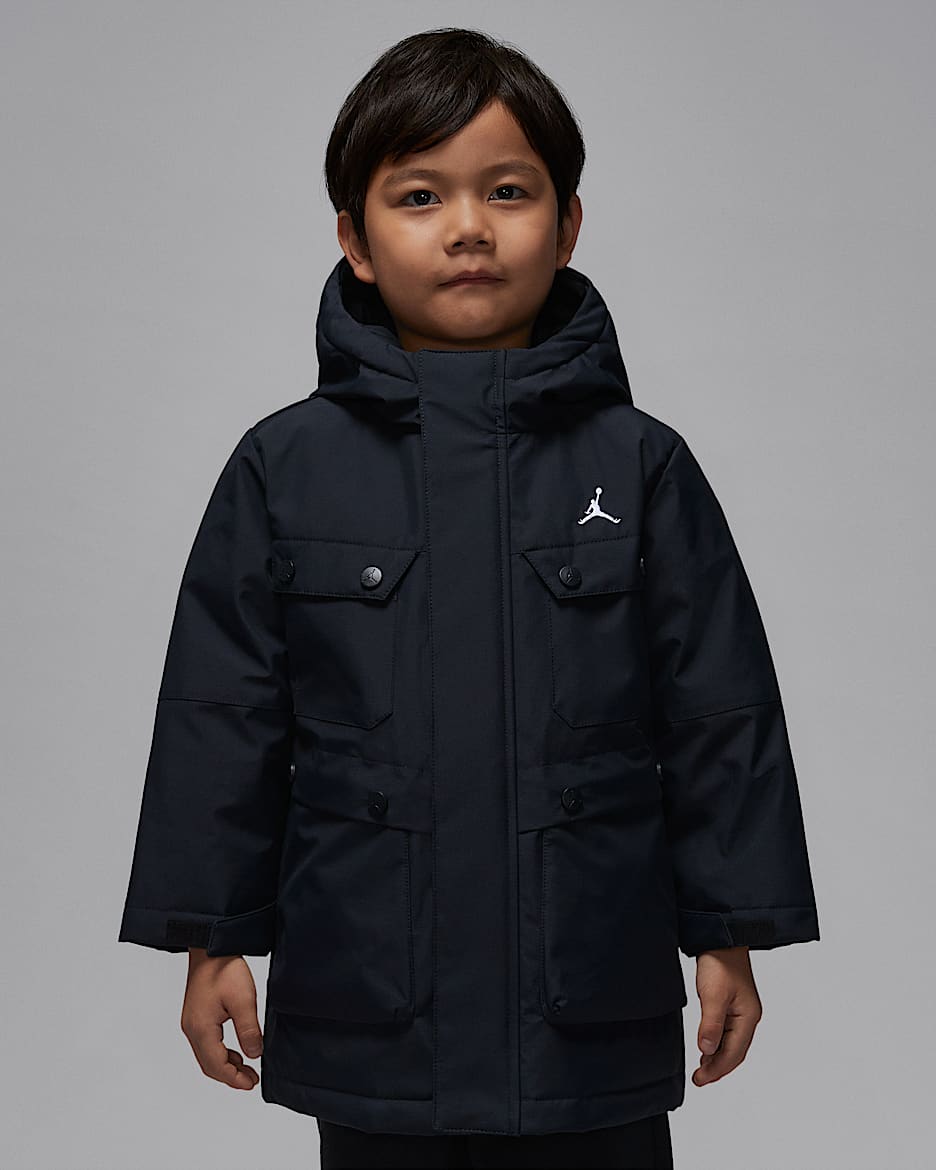 Jordan 幼童中长款三防羽绒夹克 - 黑