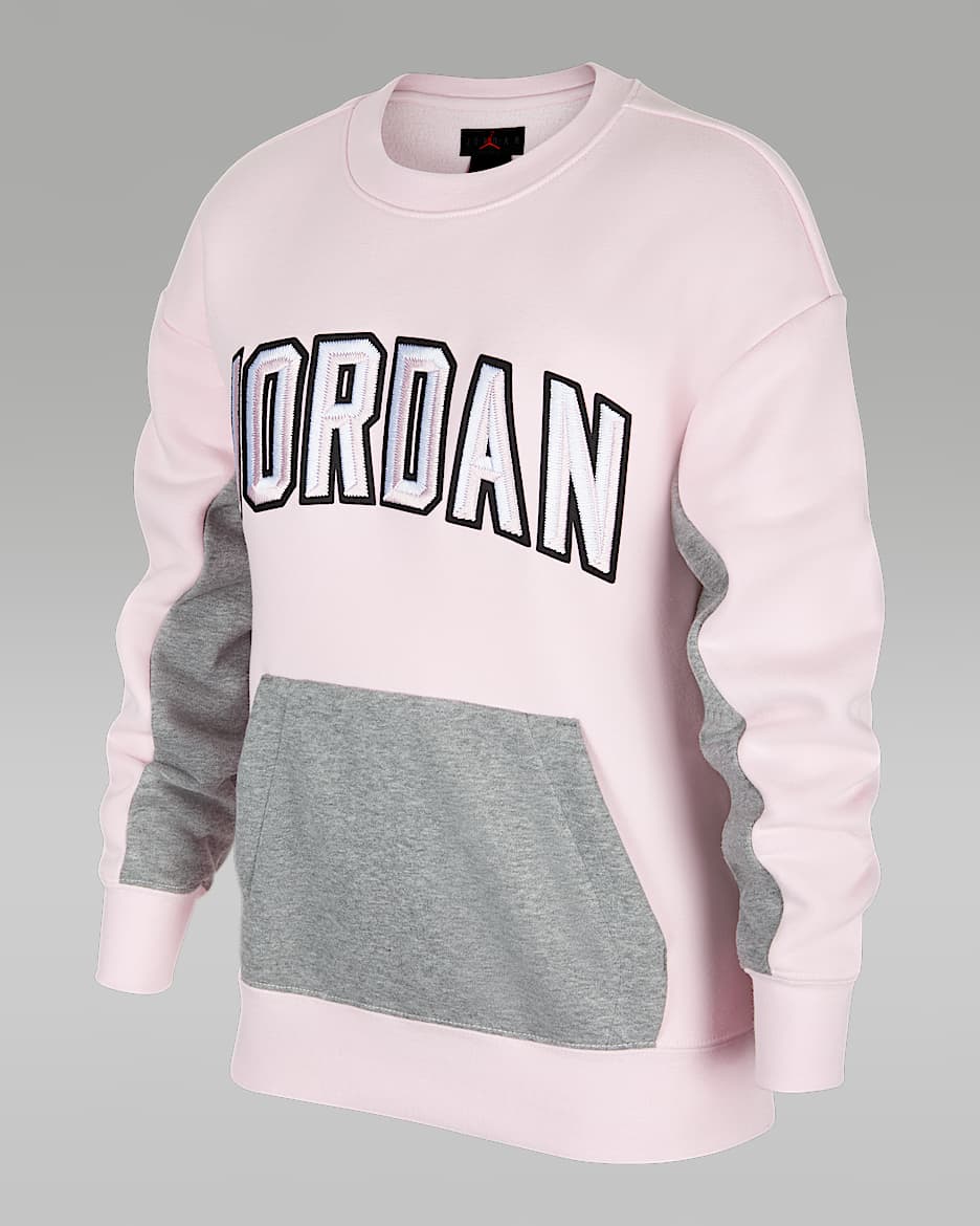 Jordan 大童(女孩)圆领上衣 - 泡沫粉