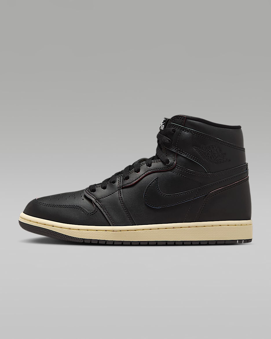 Air Jordan 1 Retro High OG "Black and Muslin" 复刻男子运动鞋 - 黑/棉布白/黑