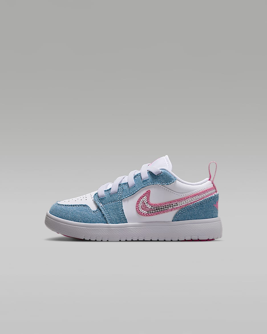Jordan 1 Low Alt SE 幼童运动鞋 - 狂喜钴蓝/白色/霞光粉