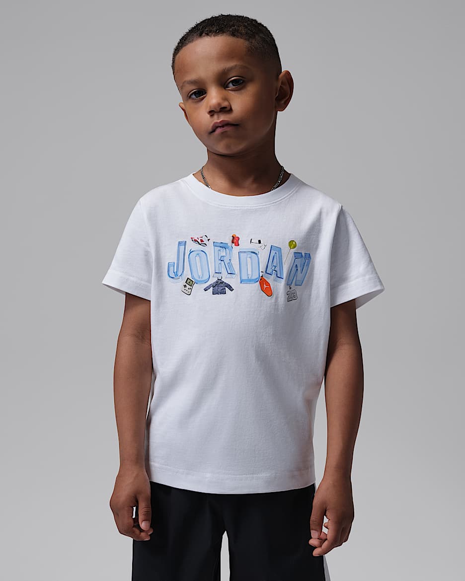 Jordan 幼童 90 年代钥匙扣风T恤 - 白色