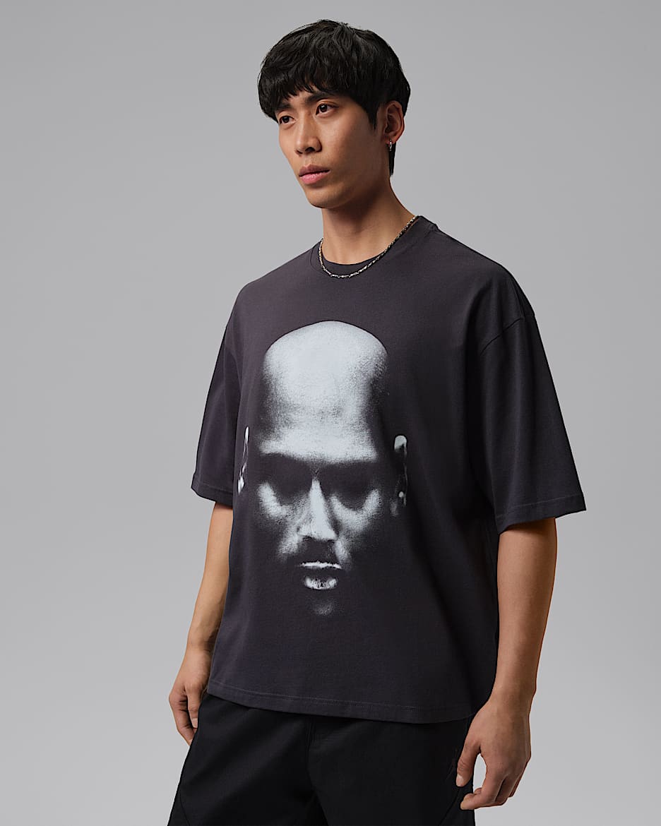 Jordan Dri-FIT Sport 男子速干印花T恤 - 灰黑/白色