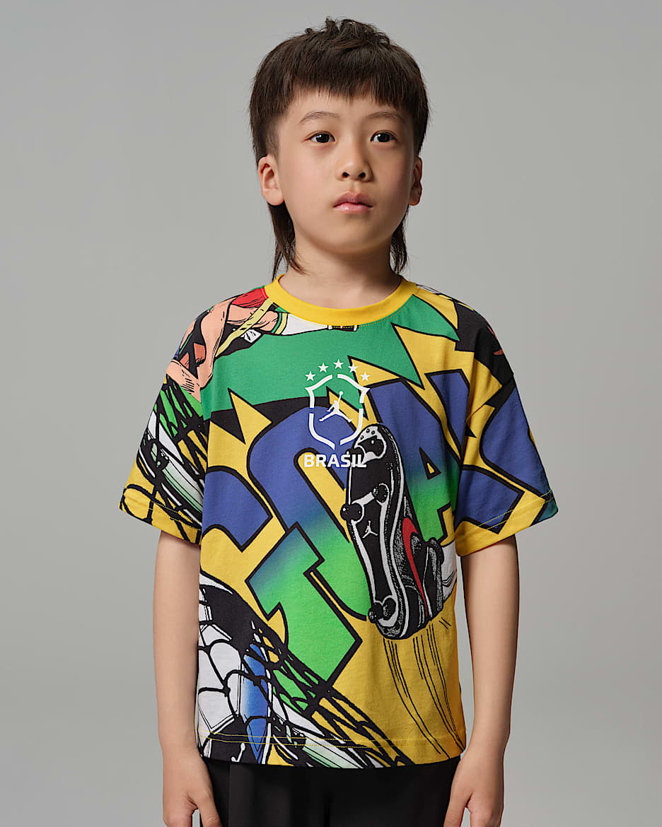 Jordan Essentials Goal 幼童T恤 - 校园粟黄