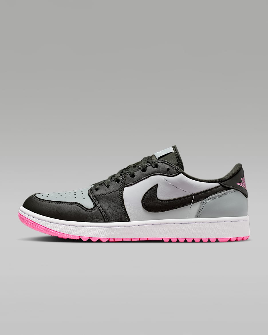 Air Jordan 1 Low G 高尔夫球鞋缓震抓地 - 白色/浮石灰/霞光粉/红杉绿