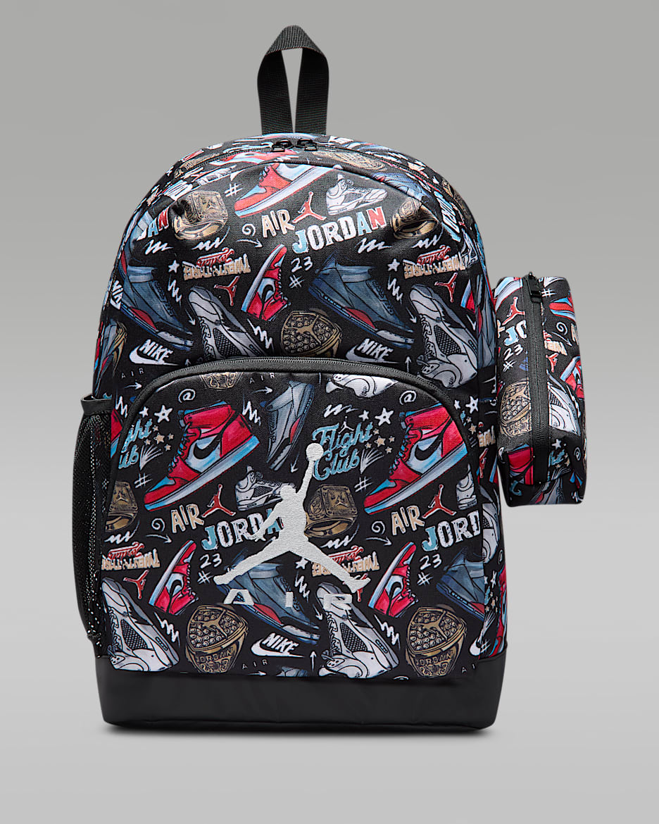Jordan Air Raid 儿童双肩包 - 黑/健身红