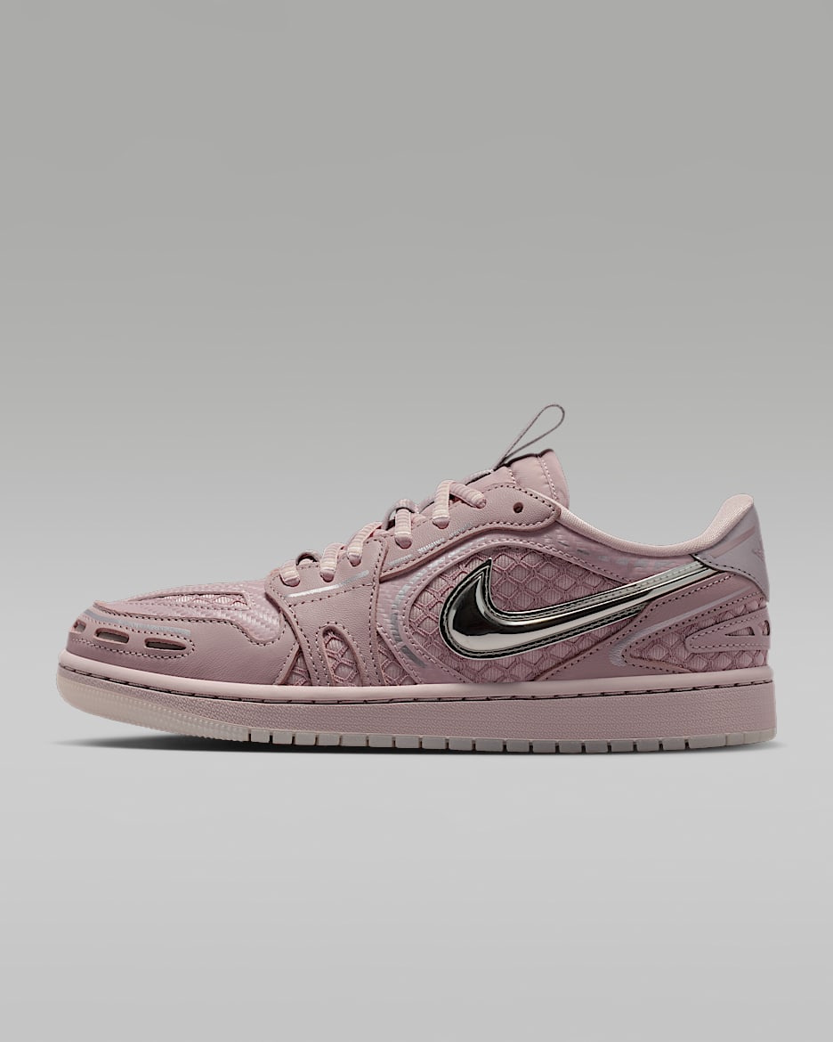 Air Jordan 1 Low Method of Make 女子运动鞋 - 微粒玫瑰红/微玫瑰红/金属银/谜团石灰