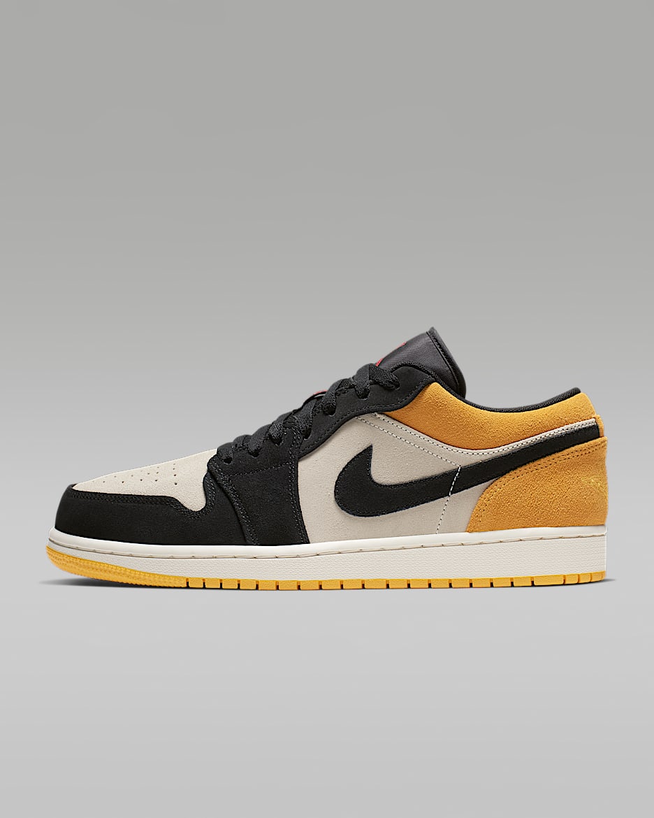 Air Jordan 1 Low 男子运动鞋 - 帆白/大学金/黑/健身红