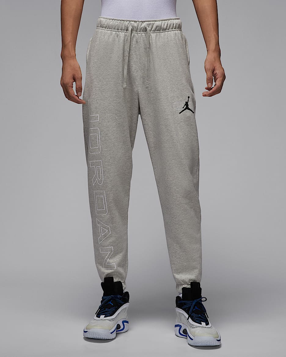 Jordan Sport Crossover 男子速干针织长裤 - 麻灰/白色/黑