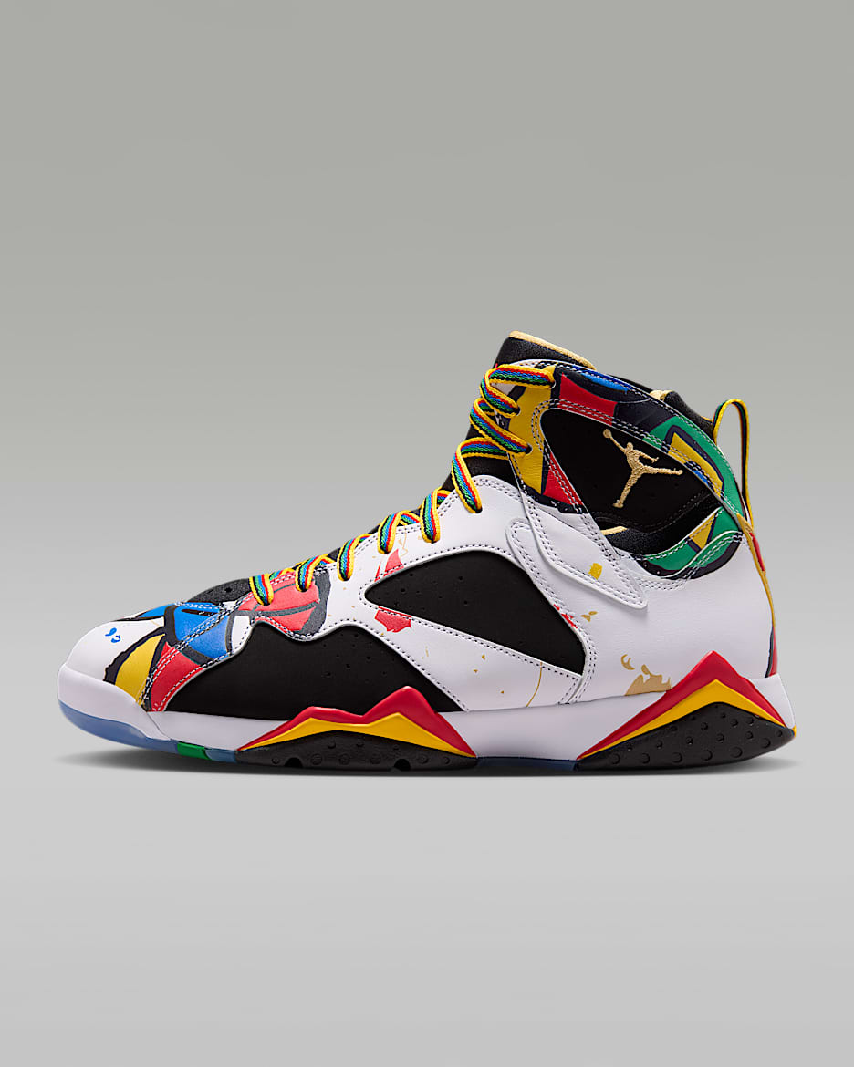 Air Jordan 7 Retro "Miró" 复刻男子运动鞋 - 白色/多色/校园宝蓝/多色