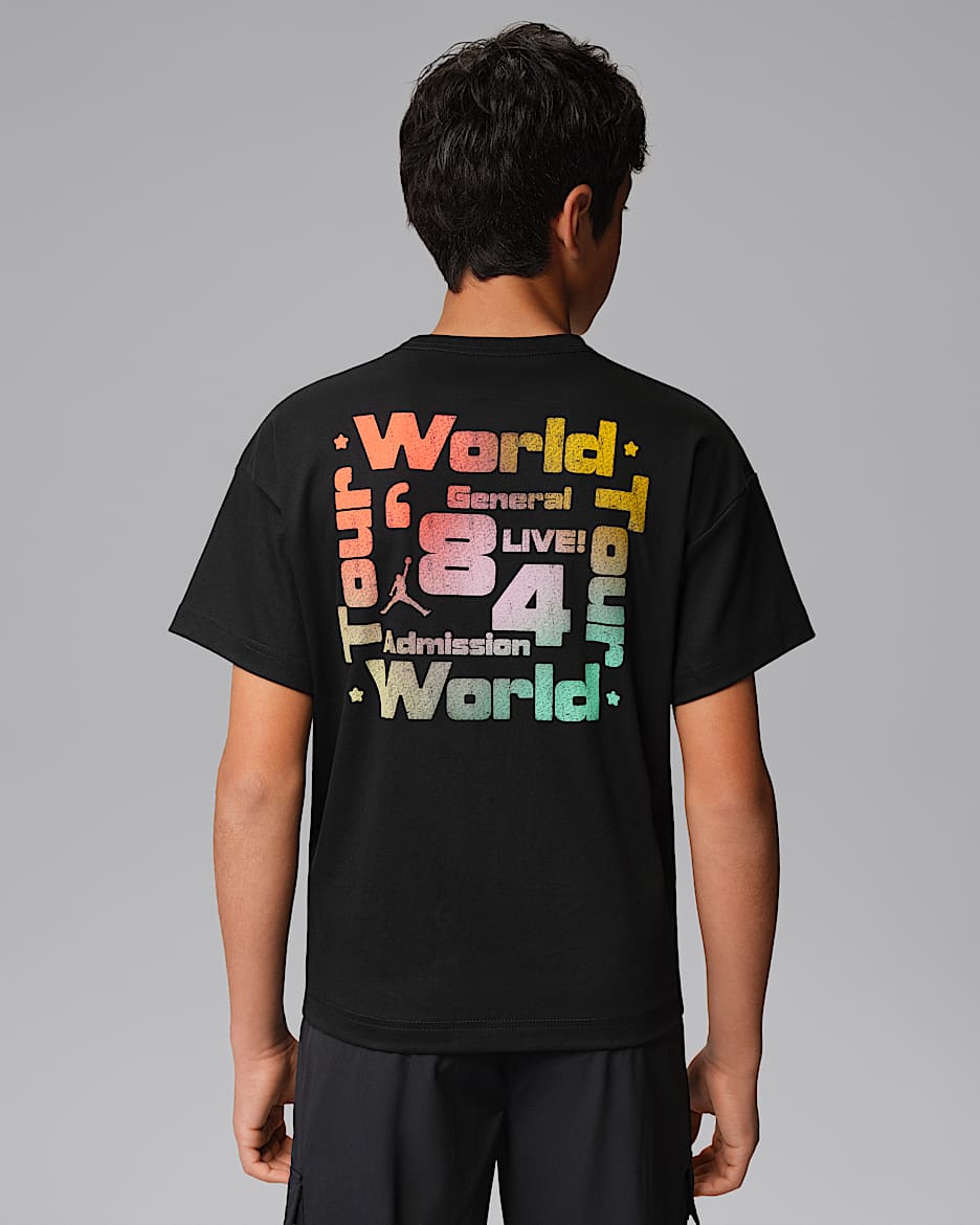Jordan World Tour 大童T恤 - 黑