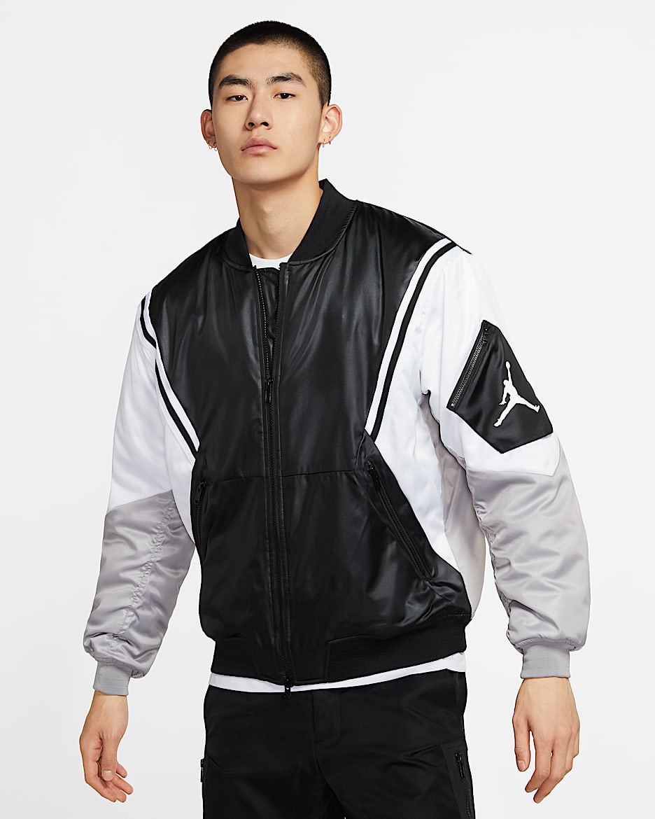 Jordan Wings MA-1 男子夹克 - 黑/大气灰/白色/白色