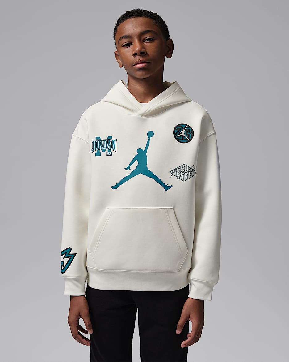Jordan Dynasty Patch Interlock 大童套头连帽衫 - 帆白