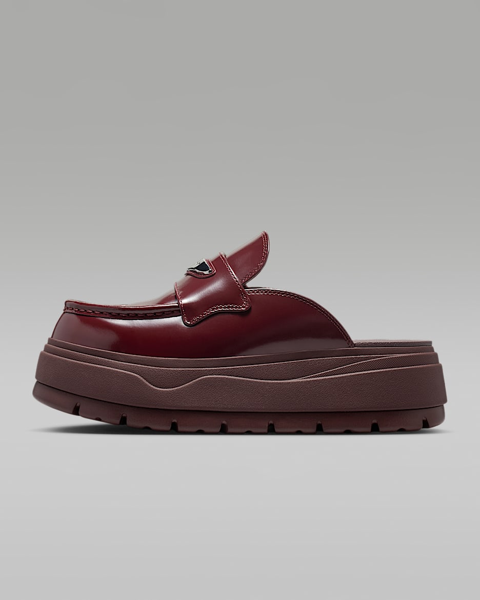 Air Jordan Mule 女子运动休闲鞋 - 暗队红/鲜亮勃艮第酒红/金属银