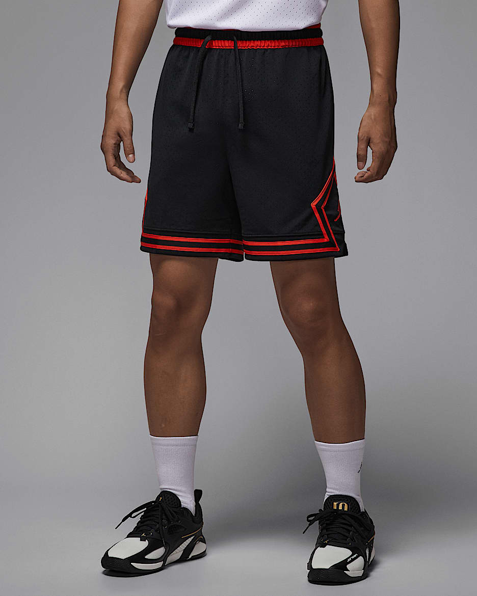 Jordan Sport Dri-FIT Diamond 男子速干网眼布短裤 - 黑/队橙/队橙