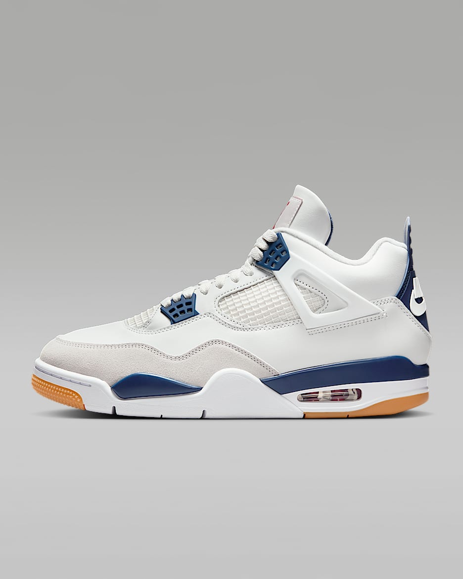 Nike SB x Air Jordan 4 男子运动鞋 - 山峰白/深海蓝/浅灰/白色