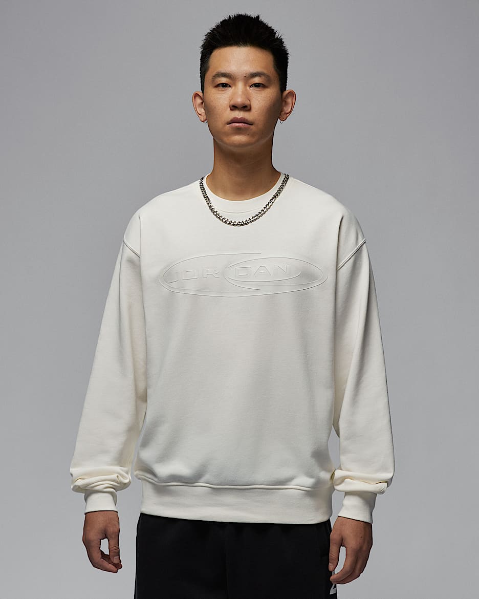 Jordan Essentials 男子圆领运动衫 - 帆白/帆白