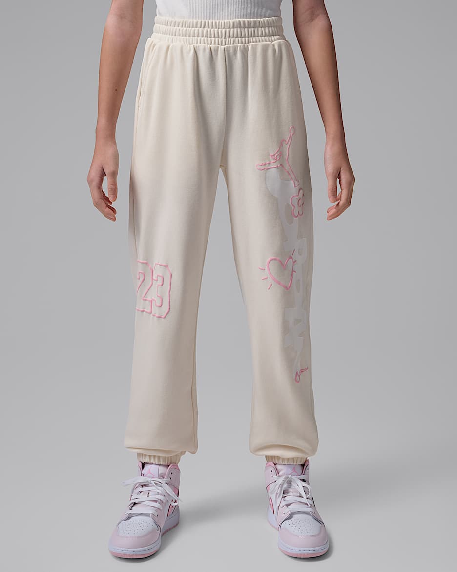 Jordan Love Is In The "Air" 大童法式毛圈长裤 - 淡象牙白