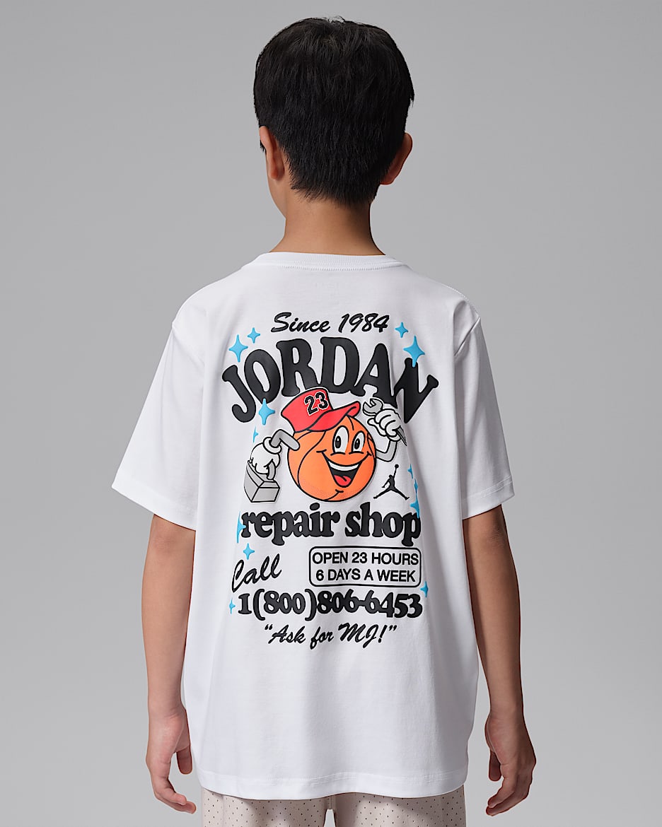 Jordan MJ's Repair Shop 大童短袖T恤 - 白色