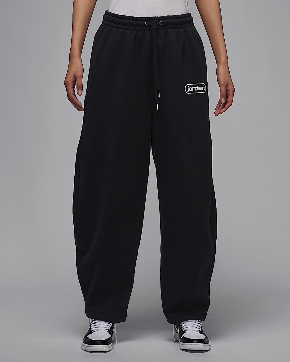Jordan Flight Fleece 女子 Oversize 风加绒长裤 - 黑/帆白